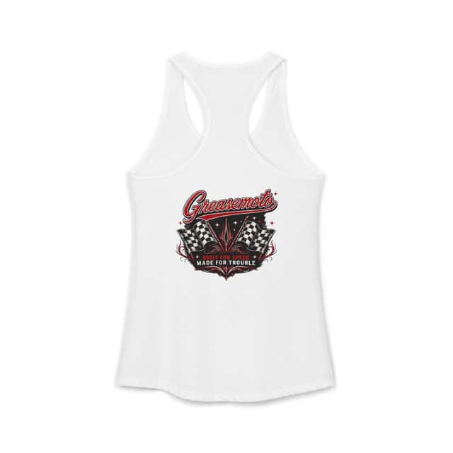 GREASEMOTO MERCH-WOMEN-S-TROUBLE-TANK-RACERBACK-9648FF6C-XS Women’s Trouble Tank Racerback — Solid White — image 4 of 5