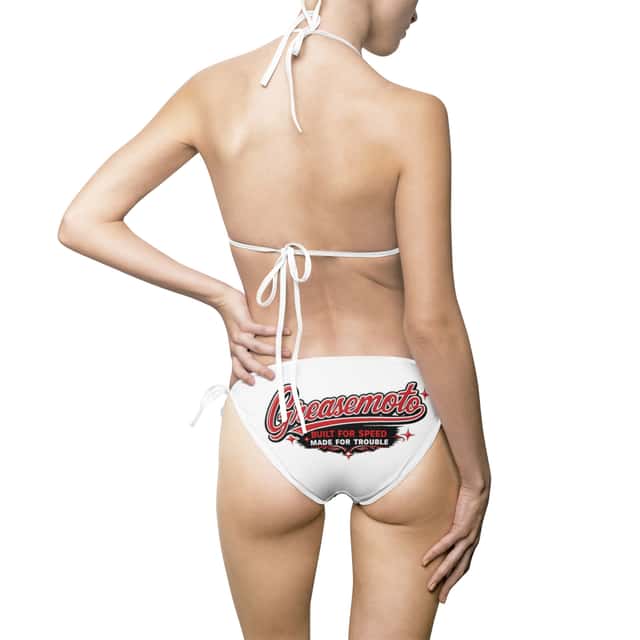 GREASEMOTO MERCH-RETRO-GASOLINE-LOGO-BIKINI-SWIMSUIT-VINT-A3F8EBD5-4XL Trouble Bikini Swimsuit — White — image 3 of 3