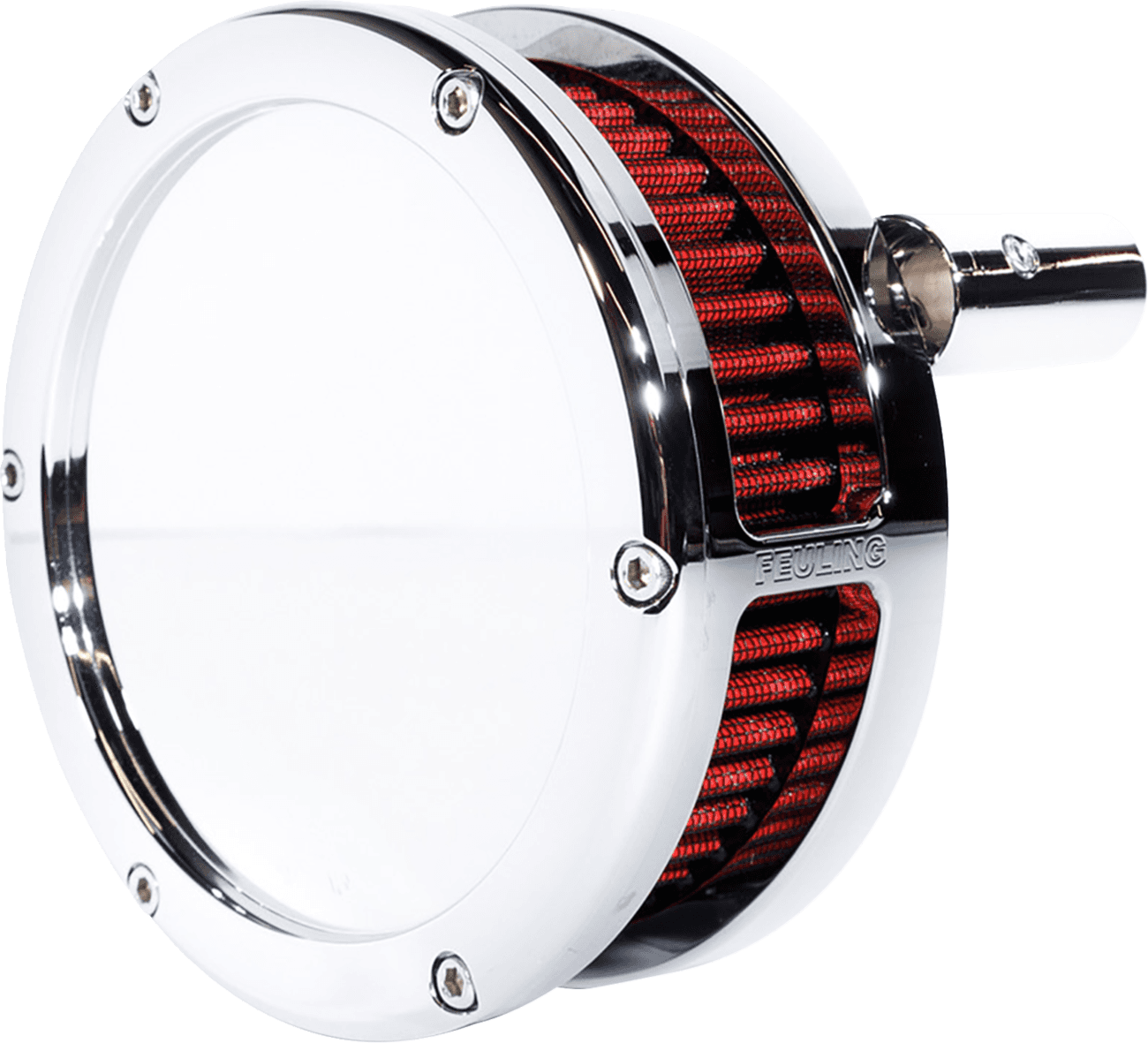 FEULING OIL PUMP CORP. 1010-3431 Slim BA Air Cleaner Kit - Chrome - Red Filter - '93-'99 EVO Big Twin