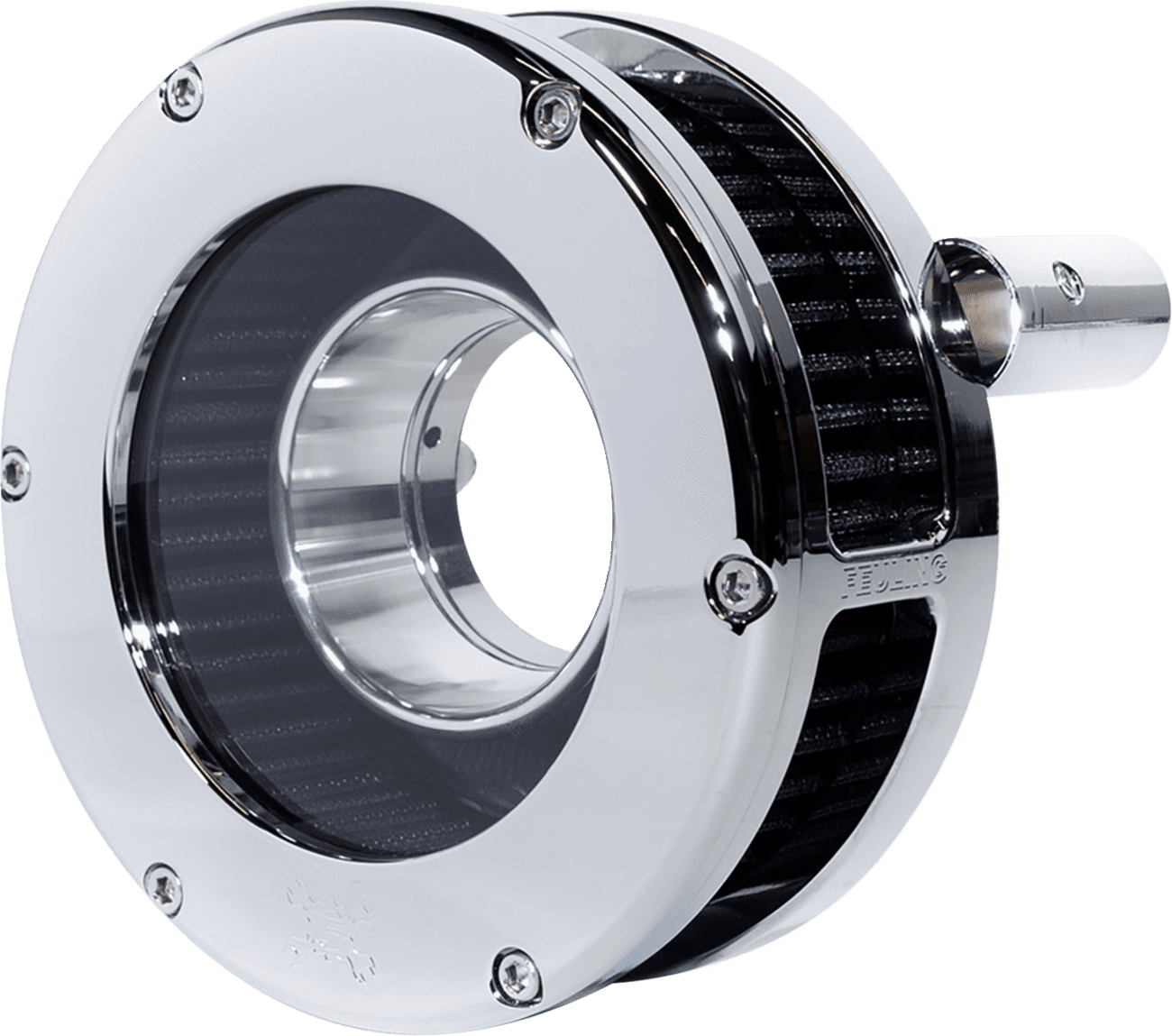 FEULING OIL PUMP CORP. 1010-3445 Slim BA Air Cleaner Kit - Chrome/Clear - Black Filter - '93-'99 EVO Big Twin