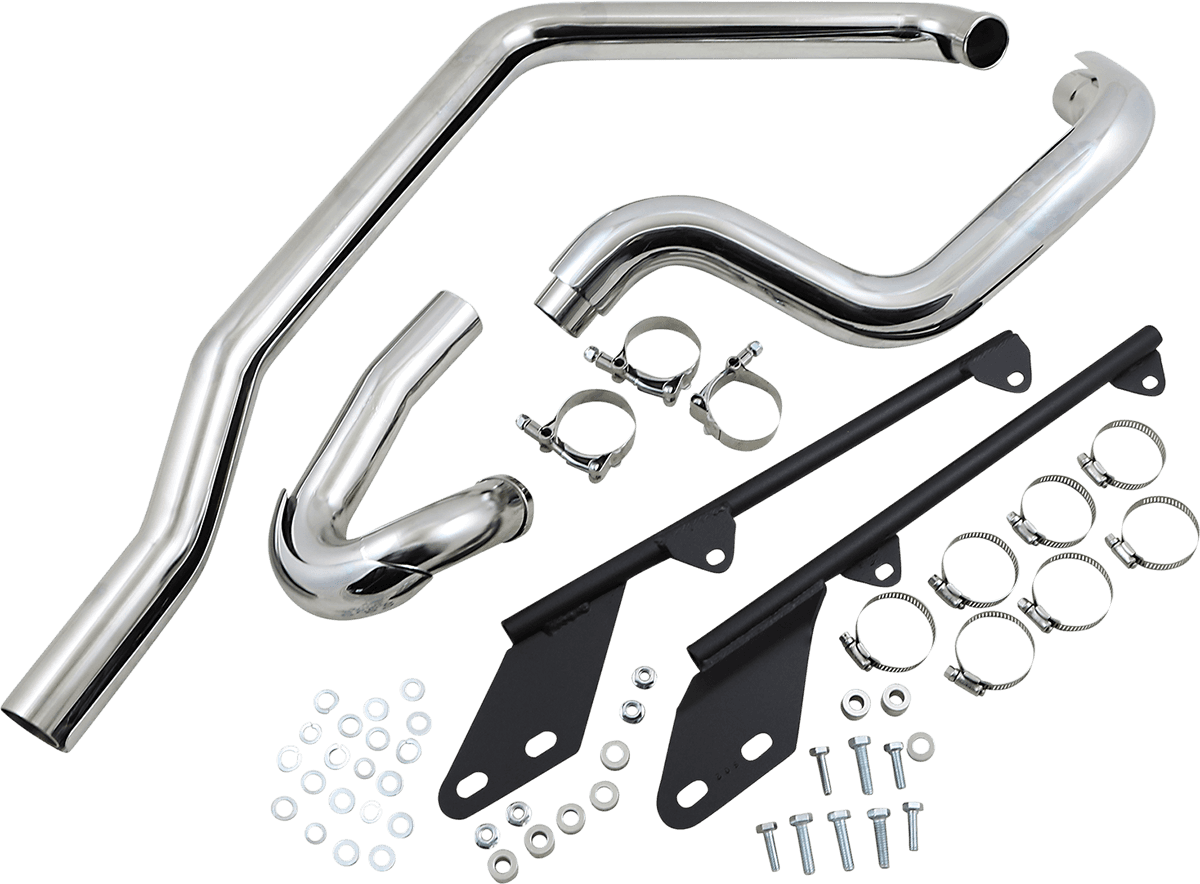 BASSANI XHAUST 1800-0638 Power Curve True-Dual Crossover Header Pipes - '86-'06 Softail