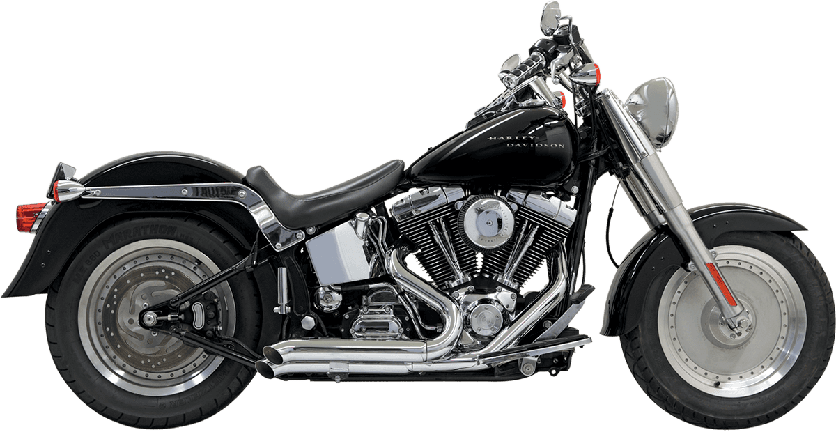 BASSANI XHAUST 1800-1508 Pro Street Exhaust - Chrome - Turn Out - '86-'17 Softail