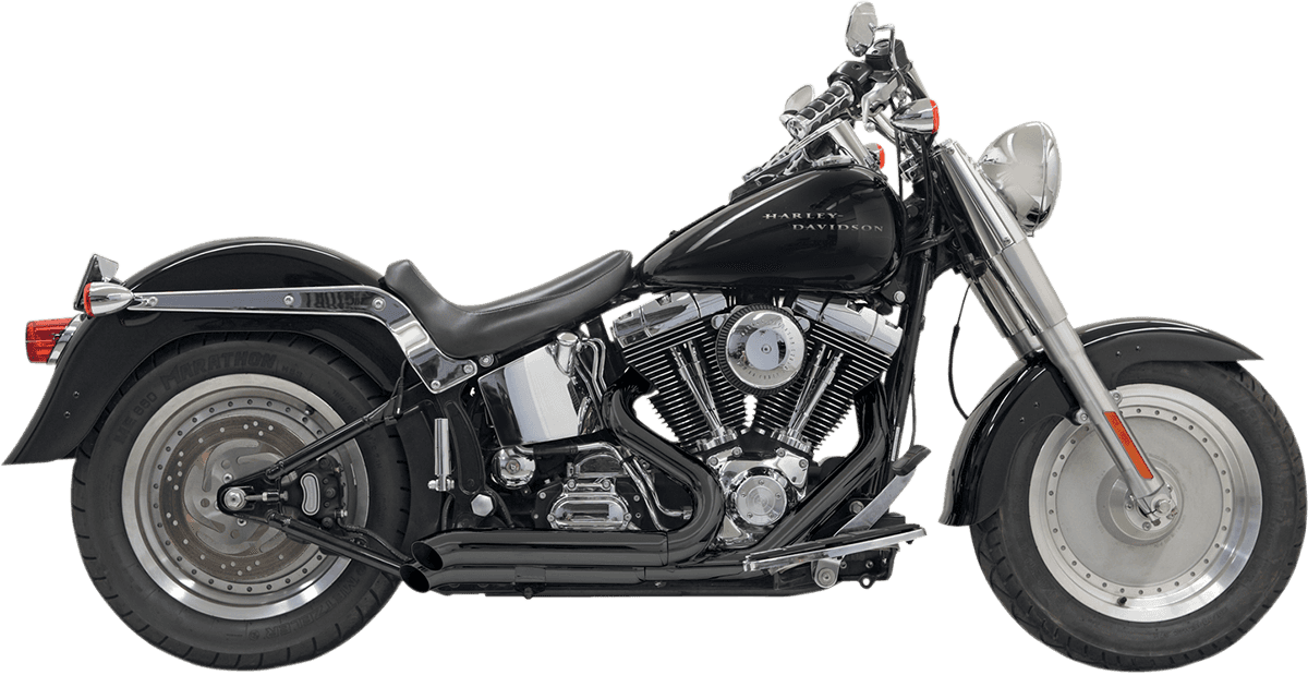BASSANI XHAUST 1800-1509 Pro Street Exhaust - Black - Turn Out - '86-'17 Softail