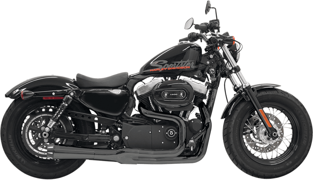 BASSANI XHAUST 1800-1557 Mega Power Exhaust - Black - Short - '04-'13 XL with Mid/Forward Controls