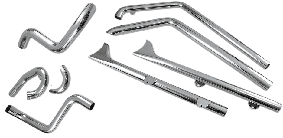 BASSANI XHAUST 1800-1669 True Duals Exhaust System with Fishtail Mufflers - 30" - Softail