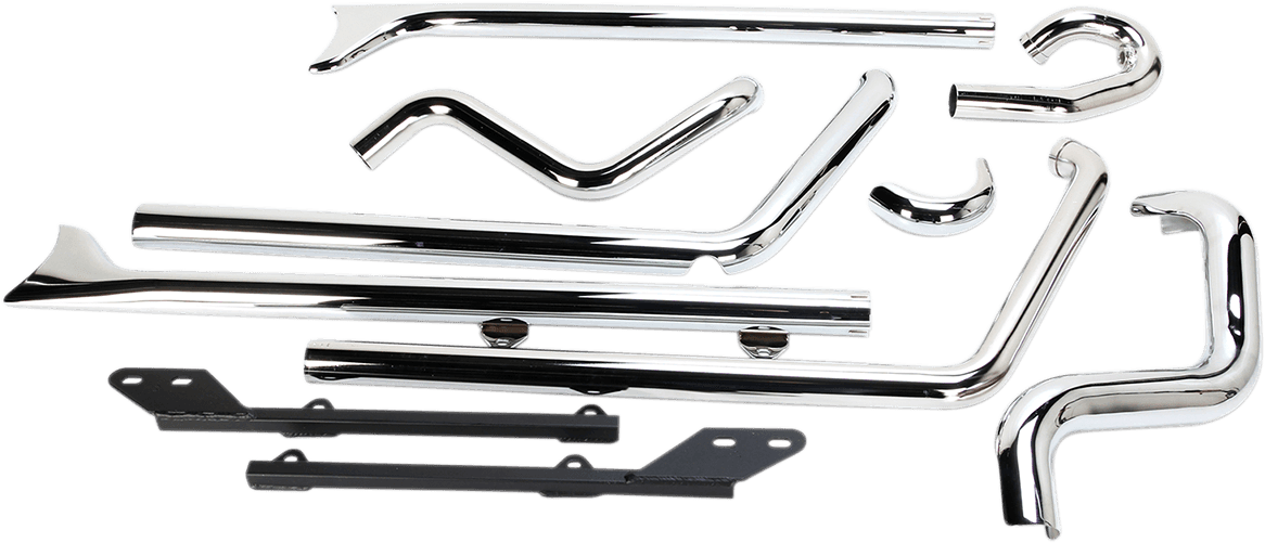 BASSANI XHAUST 1800-1671 True Duals Exhaust System with Fishtail Mufflers - 36" - Softail
