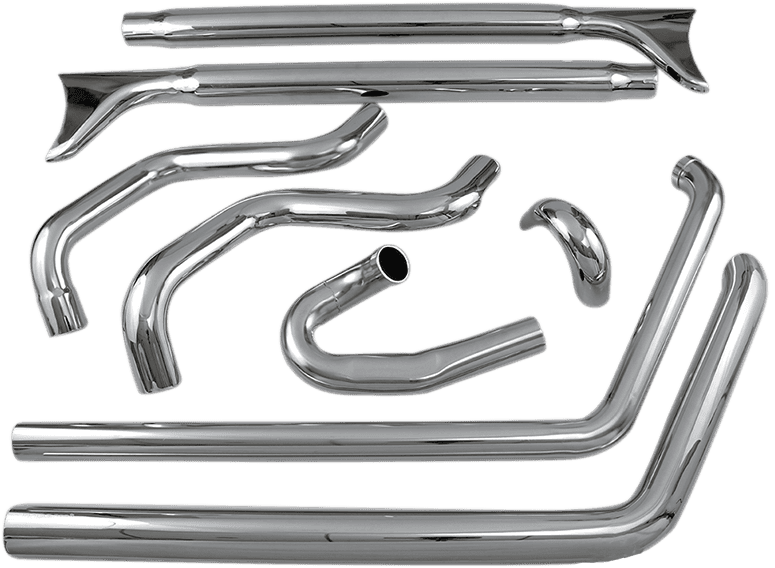 BASSANI XHAUST 1800-1737 True Duals Exhaust System with Fishtail Mufflers - 33" - Softail