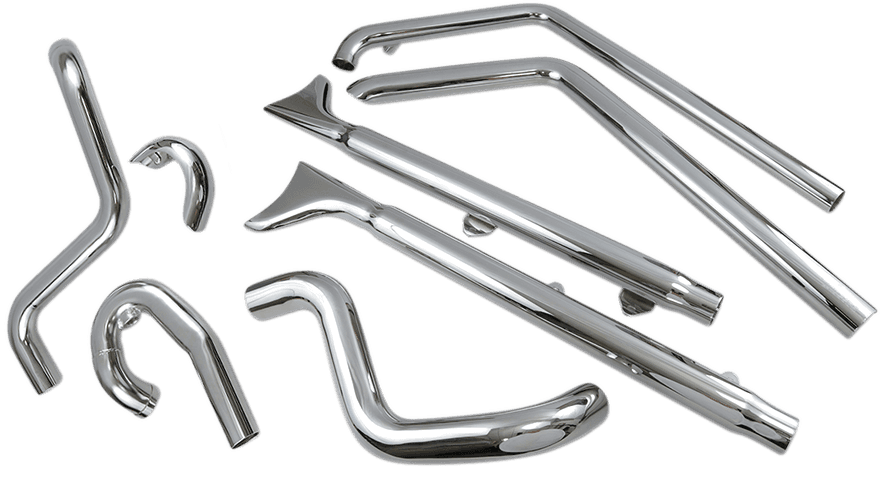 BASSANI XHAUST 1800-1743 True Duals Exhaust System with Fishtail Mufflers - 33" - Softail - Baffle Included