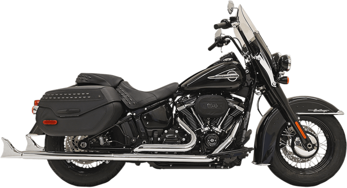 BASSANI XHAUST 1800-2376 Fishtail Exhaust with Baffle - 33"