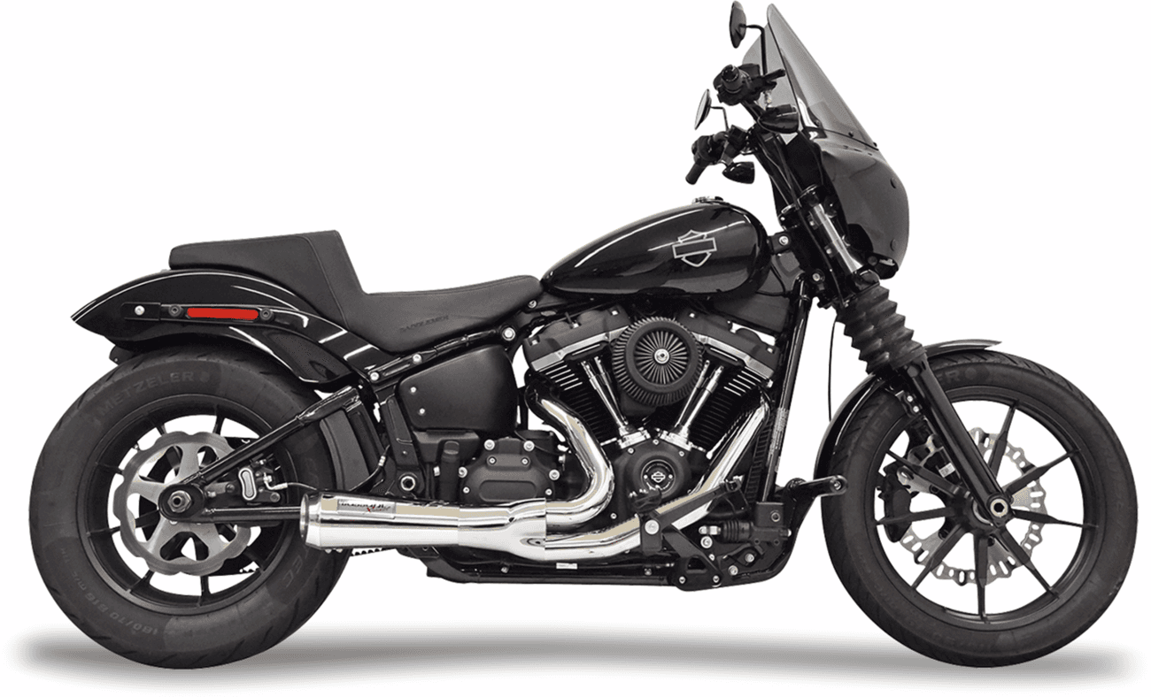 BASSANI XHAUST 1800-2672 2-into-1 Ripper Short Exhaust System - Chrome - 49-State