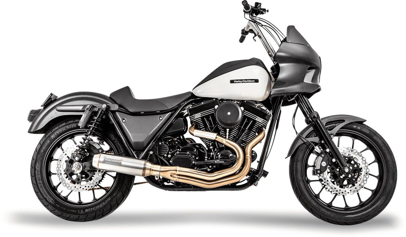 BASSANI XHAUST 1800-2673 2-into-1 Exhaust System with Super Bike 4" Muffler - Stainless Steel