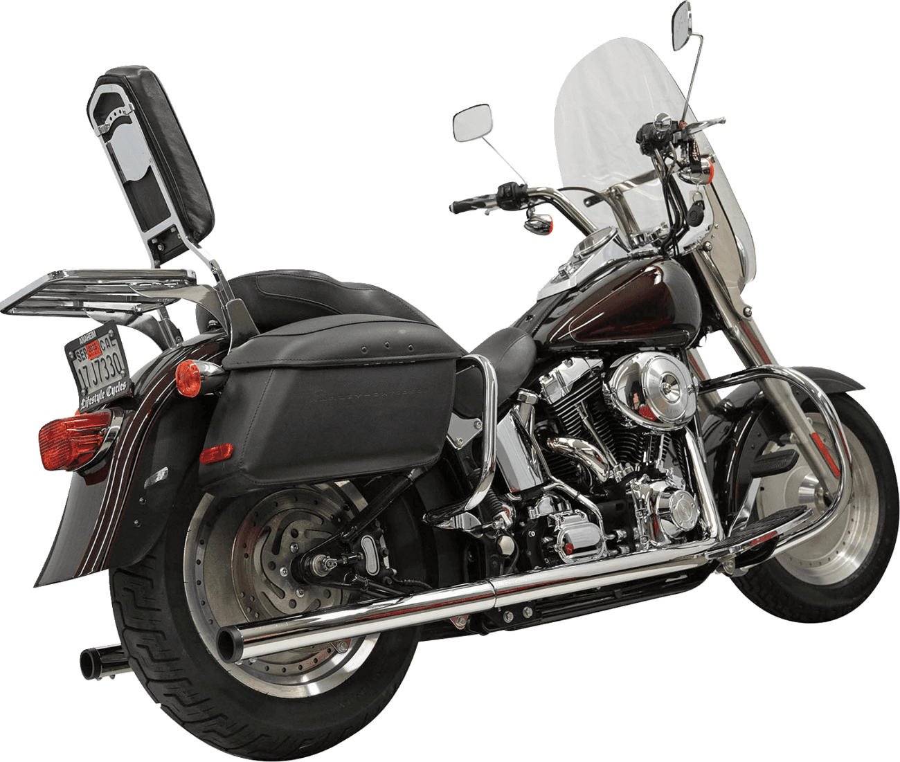 BASSANI XHAUST 1800-2733 2-into-2 True Dual Drag Pipe Exhaust System - Chrome - Twin Cam - Softail