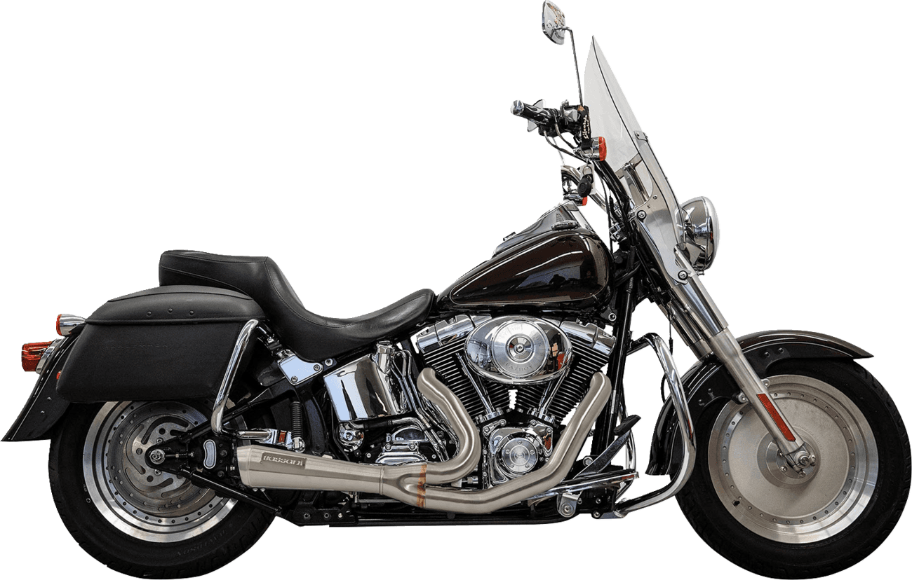 BASSANI XHAUST 1800-2735 2-into-1 Ripper Exhaust System - Short - Black - Twin Cam Softails