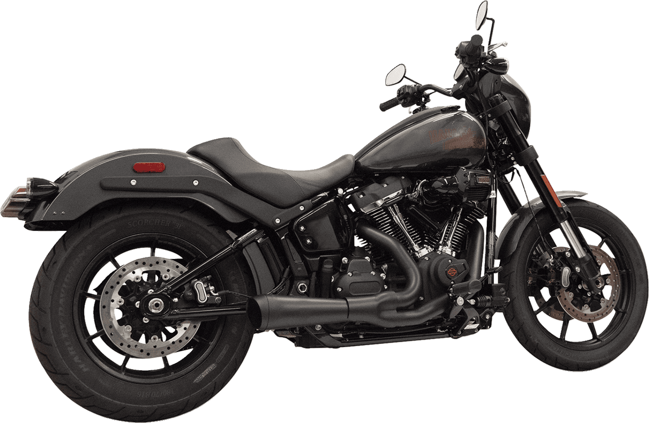 BASSANI XHAUST 1800-2752 2-into-1 Ripper Exhaust System with Megaphone Muffler - Short - Black - 49-State - M8 Softail