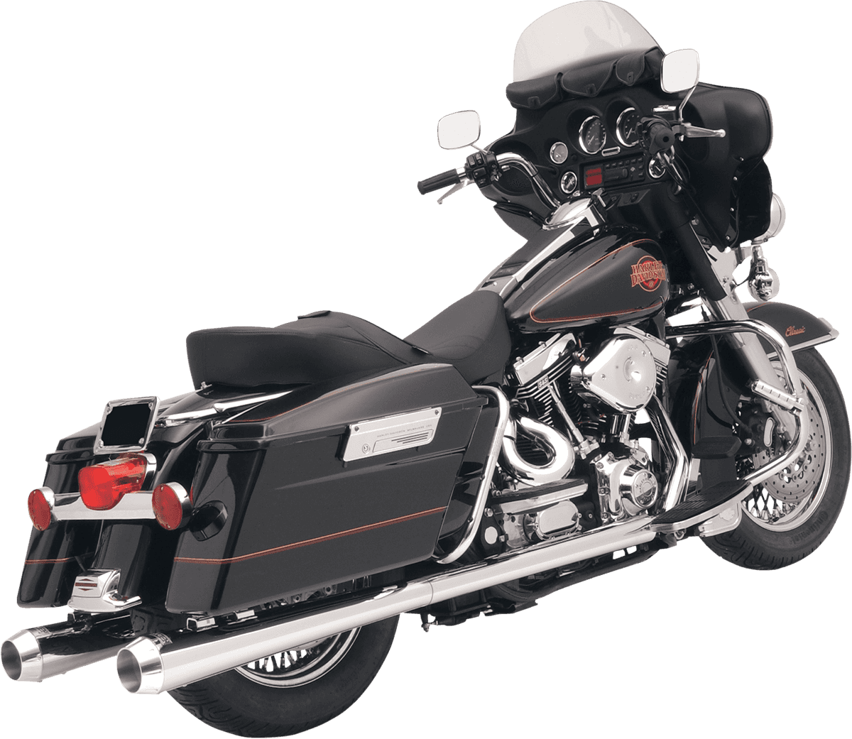 BASSANI XHAUST 1801-0184 Megaphone Slip-On Mufflers - Chrome/Polished - Tapered - Standard Baffle