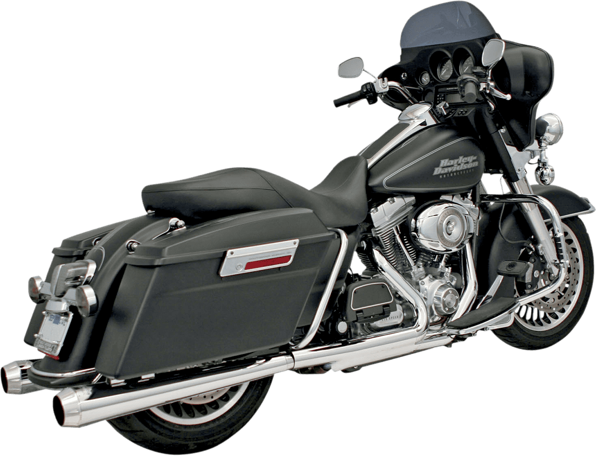 BASSANI XHAUST 1801-0185 Megaphone Slip-On Mufflers - Chrome/Polished - Tapered - Performance Baffle