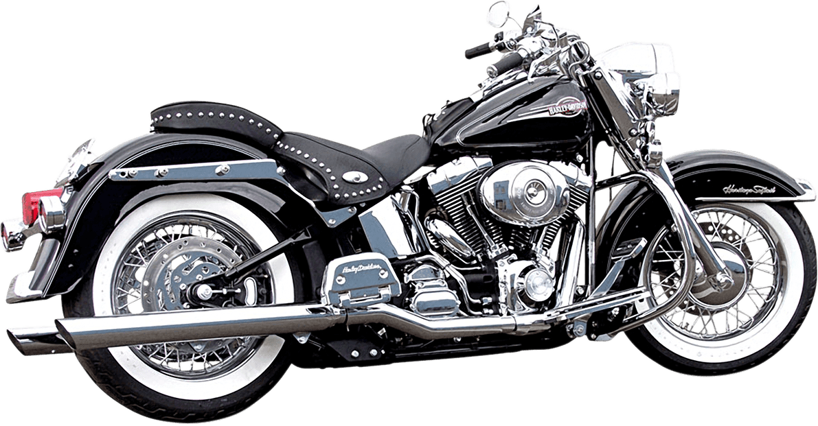 BASSANI XHAUST 1801-0452 Slip-On Mufflers - Slash-Cut with Standard 2" Baffles - Chrome