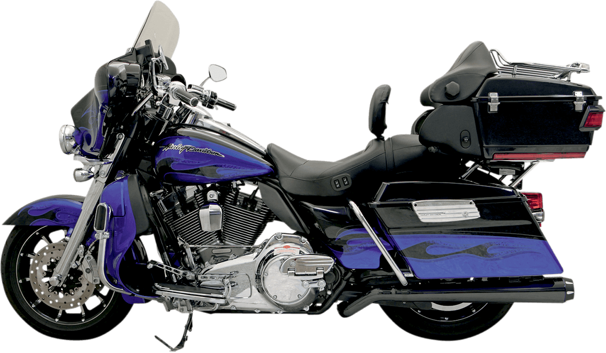 BASSANI XHAUST 1801-0549 Pseudo Left-Side Megaphone Muffler - Black - '09-'16 FL