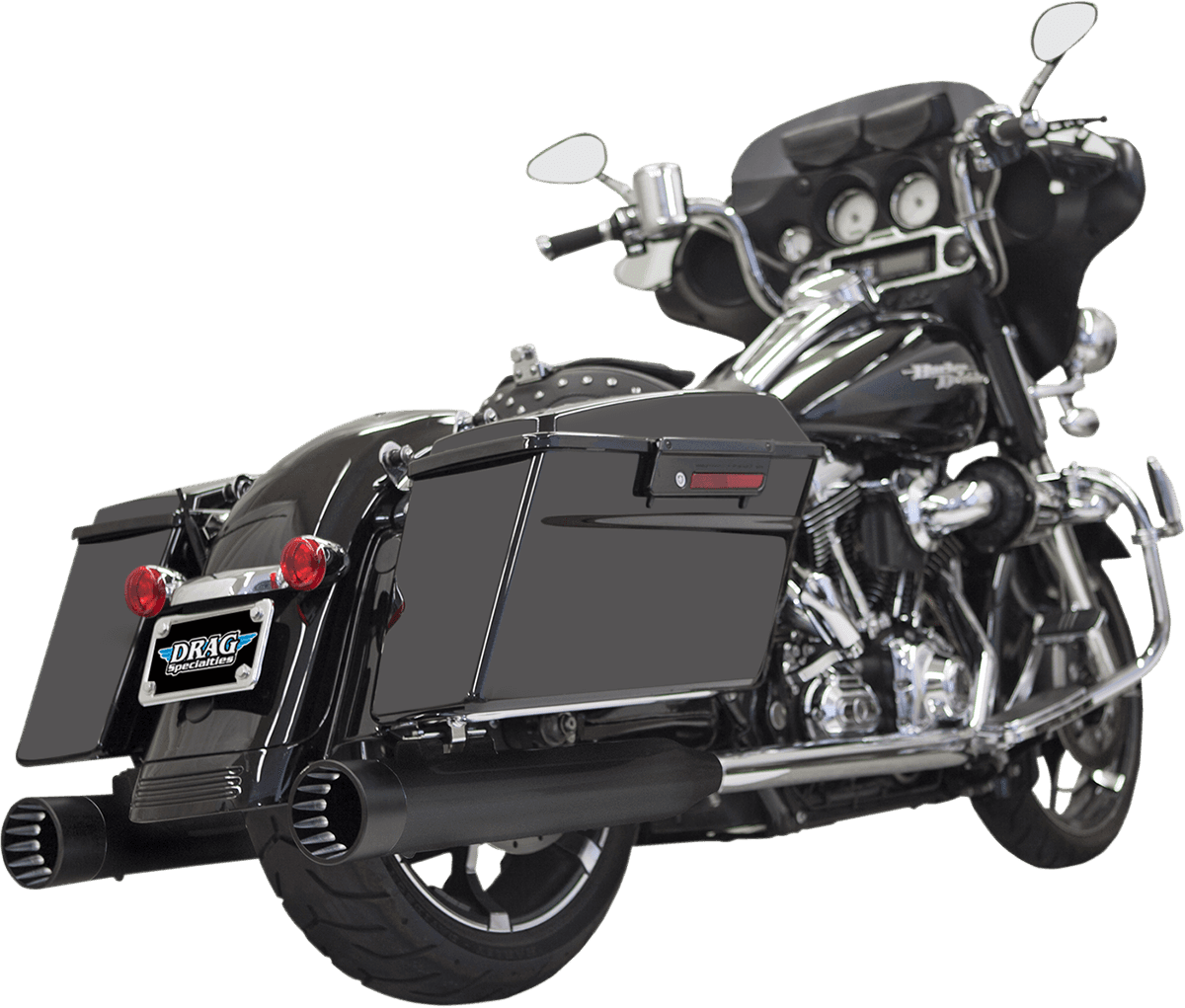 BASSANI XHAUST 1801-0769 DNT Straight Can Mufflers for '95-'16 FL - Black