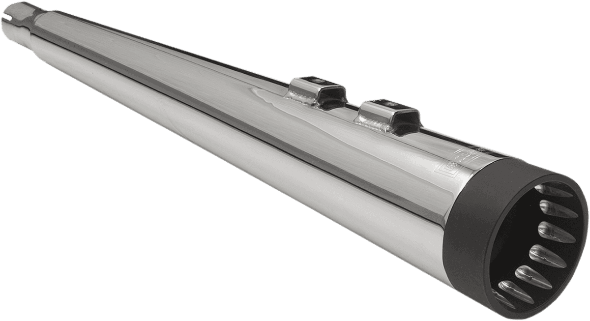 BASSANI XHAUST 1801-0772 DNT® Megaphone Slip-On Mufflers - Chrome/Black - '95-'16 FL
