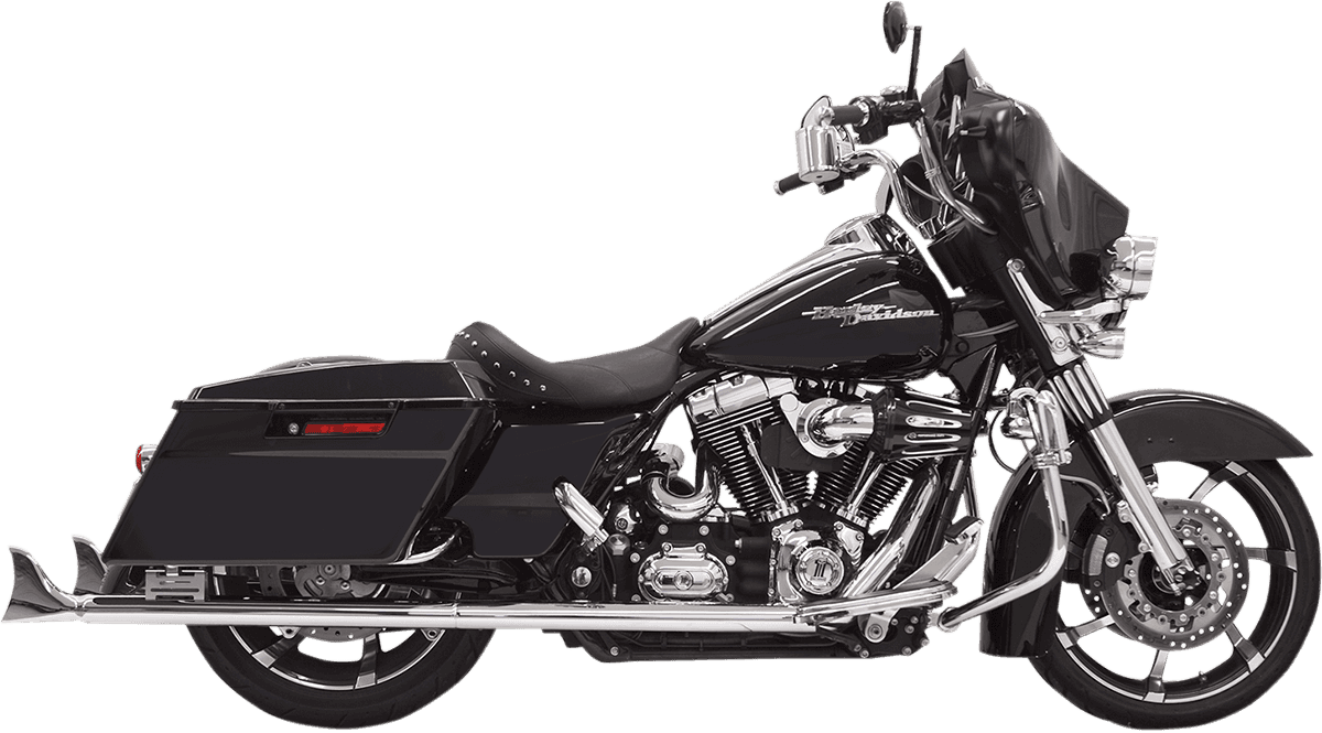 BASSANI XHAUST 1801-0792 Fishtail Slip-On Mufflers - Chrome - without Baffle - 33" - '95-'16 Touring