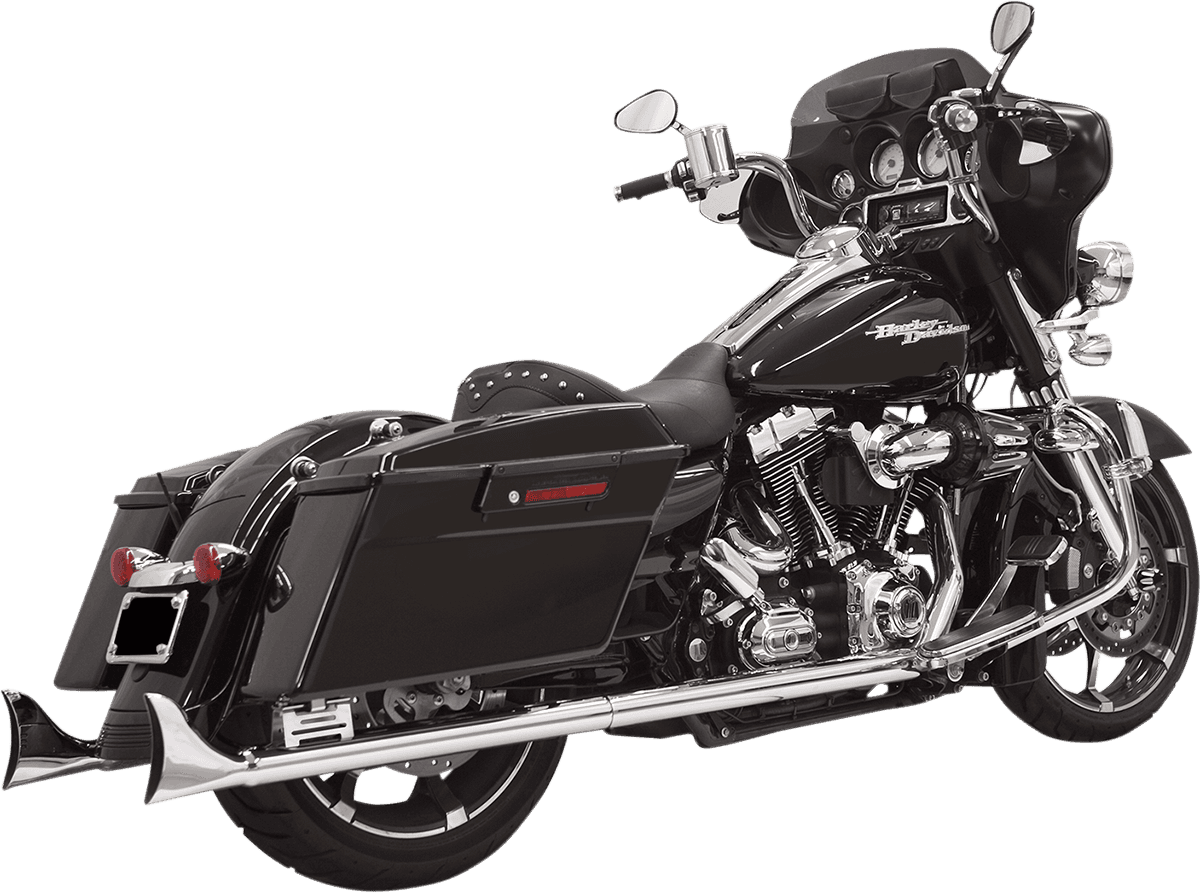 BASSANI XHAUST 1801-0794 Fishtail Slip-On Mufflers - Chrome - with Baffle - 33" - 95-'16 Touring