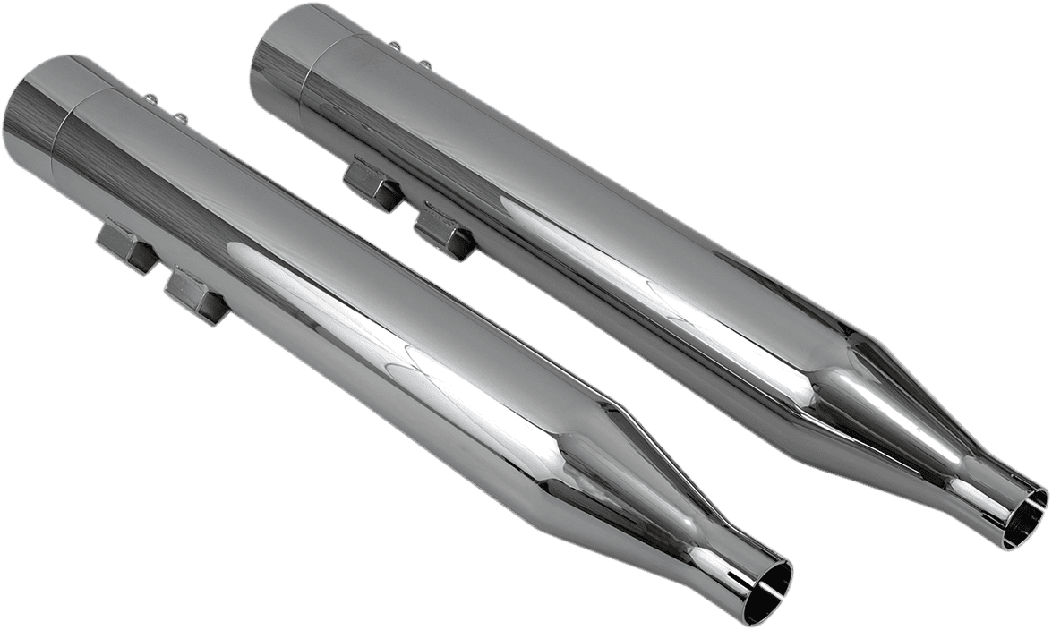 BASSANI XHAUST 1801-0822 DNT Straight Can Mufflers for '95-'16 FL - Chrome