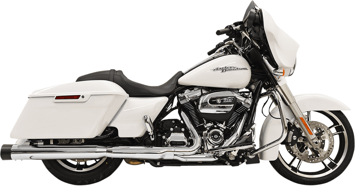 BASSANI XHAUST 1801-1082 DNT Straight Can Mufflers for FL - Chrome/Black