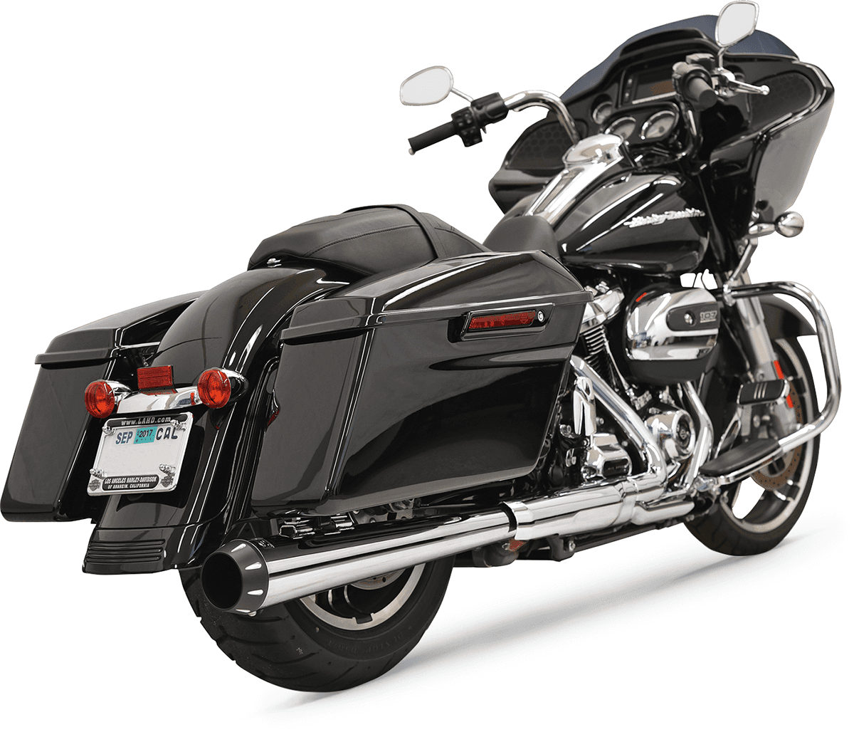 BASSANI XHAUST 1801-1159 2-into-1 Crossover Eliminator with 4"DNT® Slip-On Muffler - Chrome - Megaphone