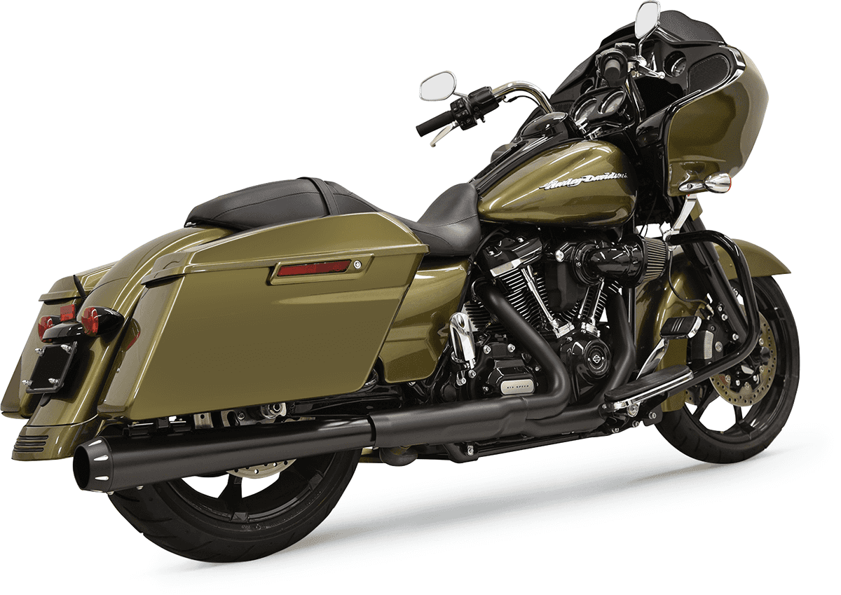 BASSANI XHAUST 1801-1160 2-into-1 Crossover Eliminator with 4"DNT® Slip-On Muffler - Black - Megaphone