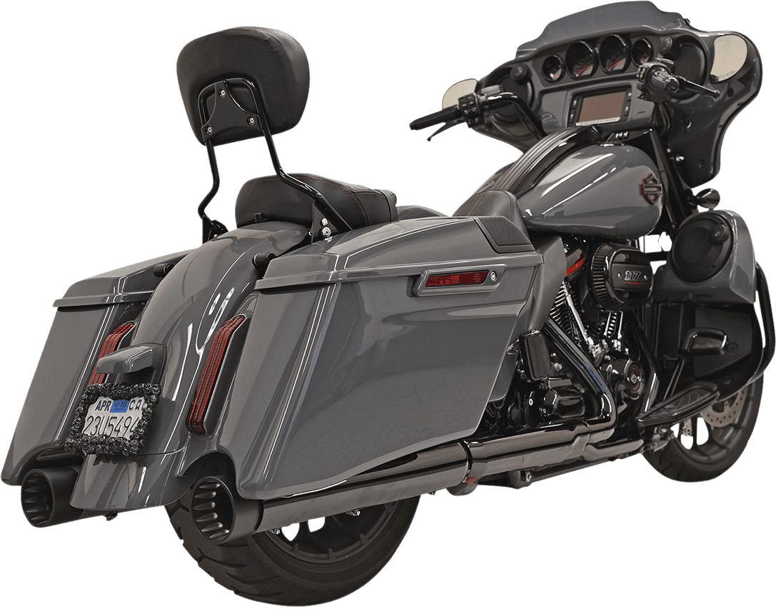 BASSANI XHAUST 1801-1408 DNT Straight Can Mufflers for M8 CVO - Chrome/Black