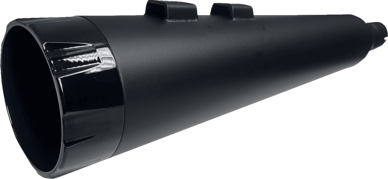 BASSANI XHAUST 1801-1840 4-1/2" Straight Can Slip-On Mufflers - Black with Black End Cap - Twin Cam Touring
