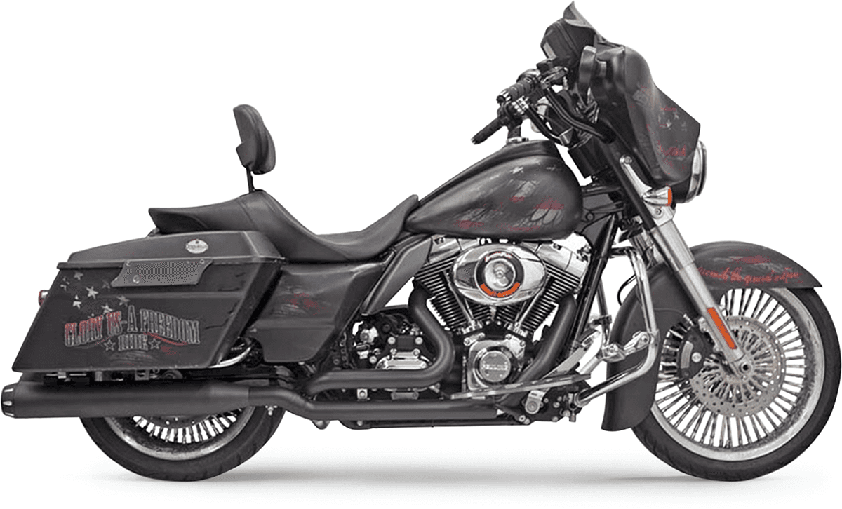 BASSANI XHAUST 1802-0278 True-Dual Down Under Headpipes - Black - FL '09-'16