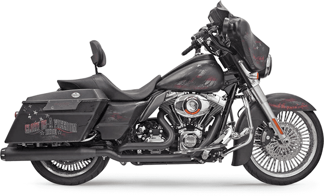 BASSANI XHAUST 1802-0278 True-Dual Down Under Headpipes - Black - FL '09-'16